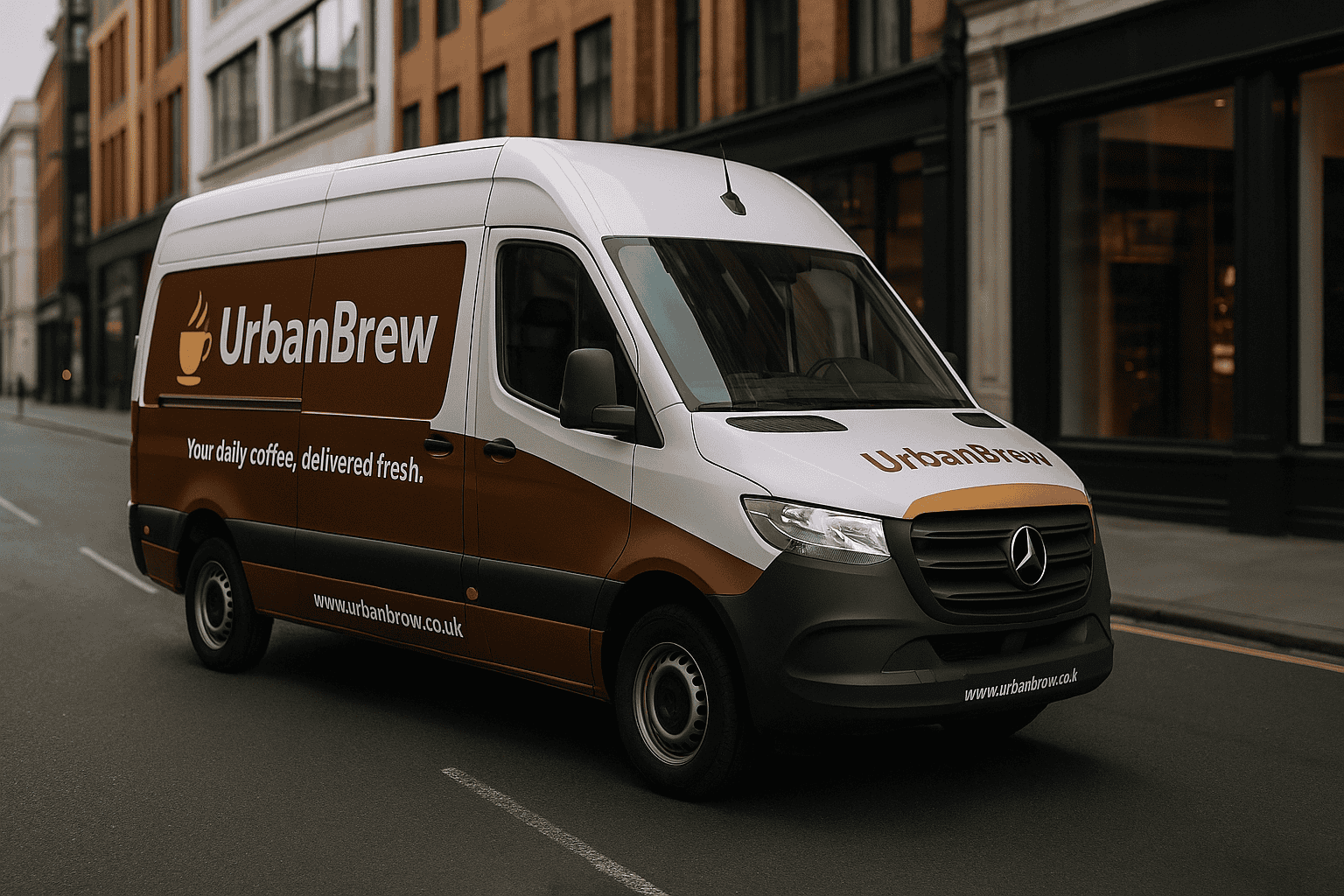 UrbanBrew branded coffee delivery vehicle